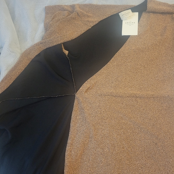 New Sézane KEREN dress in gold/bronze shimmer size XL - Picture 9 of 13